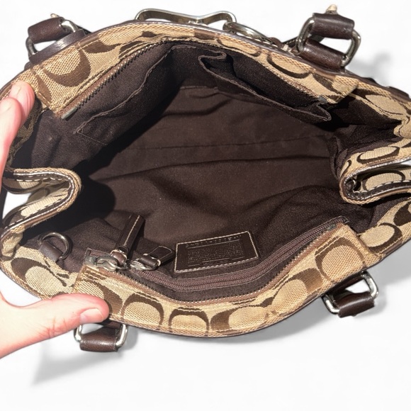 Coach Vintage Y2K Hampton Carryall Signature Brown Tan Satchel Handbag Bag - Picture 8 of 8